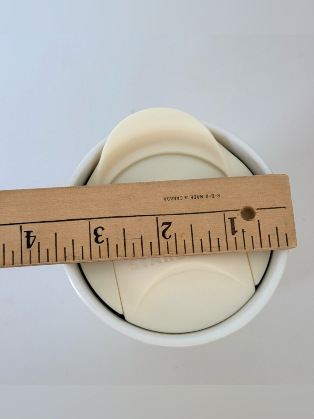 Starbucks Coffee Travel Mug White Cream Ceramic Silicone Sleeve Snowflake 2013 - Picture 10 of 10